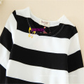 hign quality fashion stripe warm girl's sweater knitwear dress for children